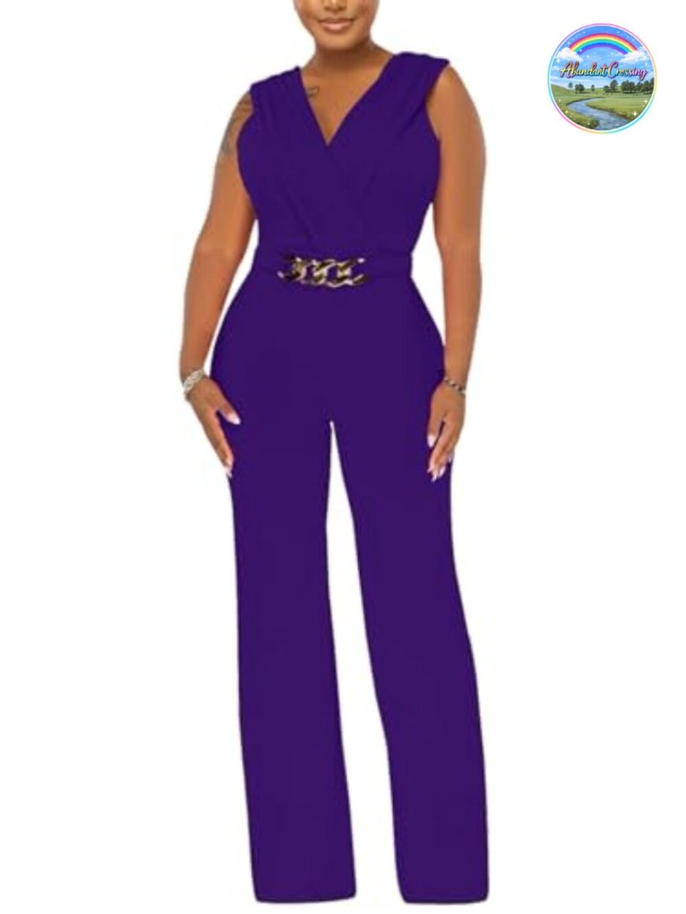 Women's Dressy Jumpsuit Deep V Neck Backless Wide Leg Party Clubwear